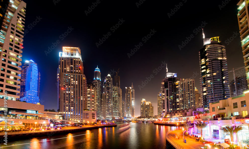 Dubai Marina by night