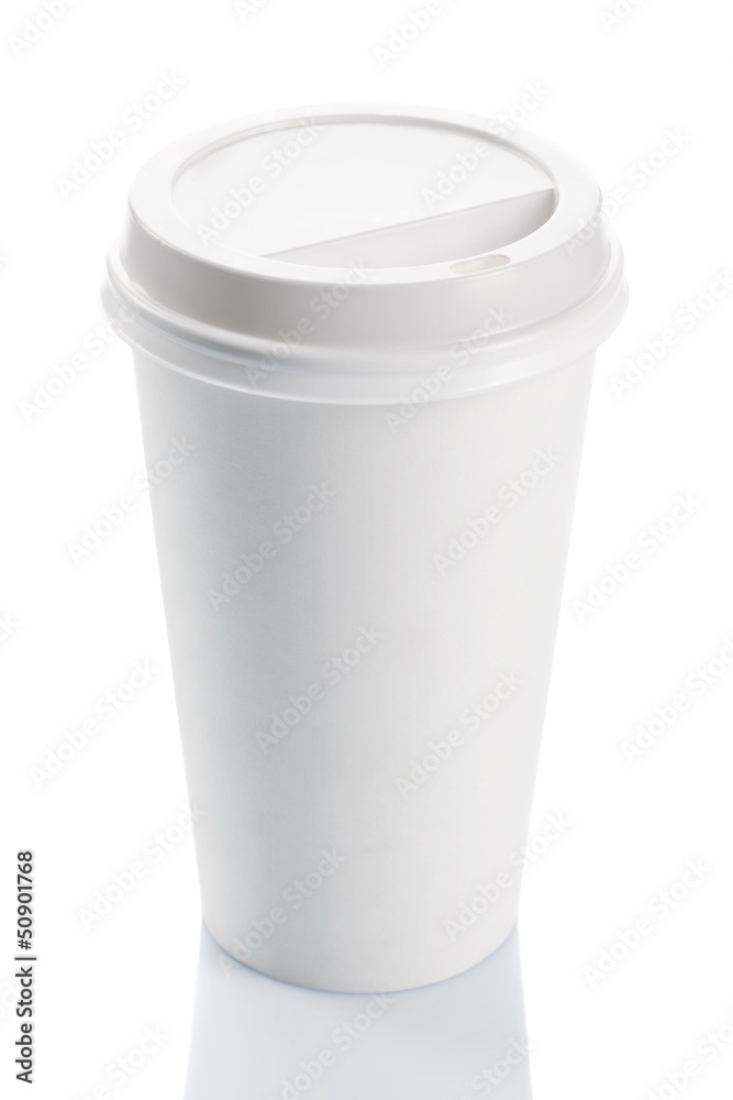 Disposable coffee cup on white background Disposable coffee cup on white background