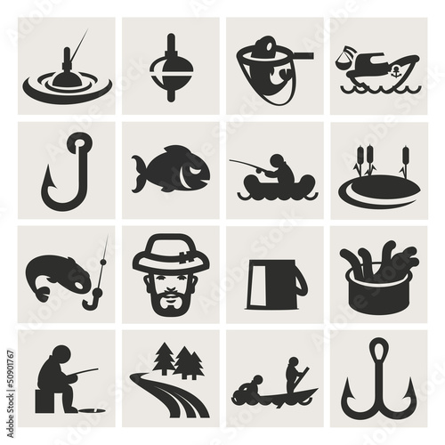 Set of icons. fishing
