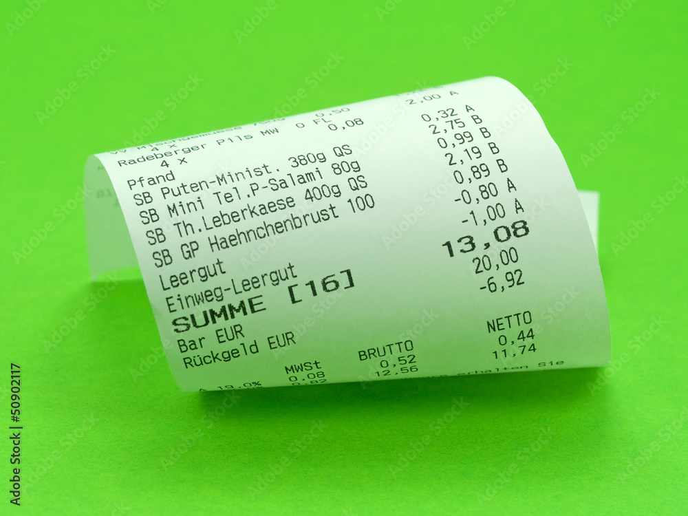 Kassenbon StockFoto Adobe Stock