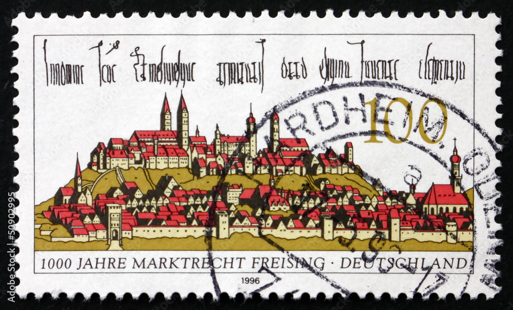 Postage stamp Germany 1996 Freising, Town in Bavaria