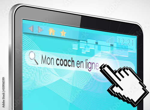 tablette tactile rechercher : mon coach en ligne photo