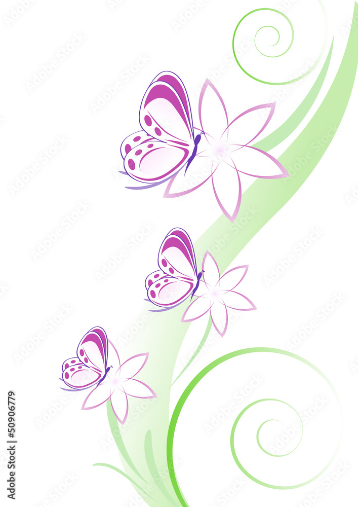 sfondo fiorellini rosa e farfalline sfondo fiorellini rosa e farfalline