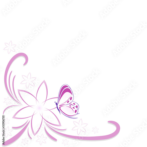 sfondo fiore e faralla