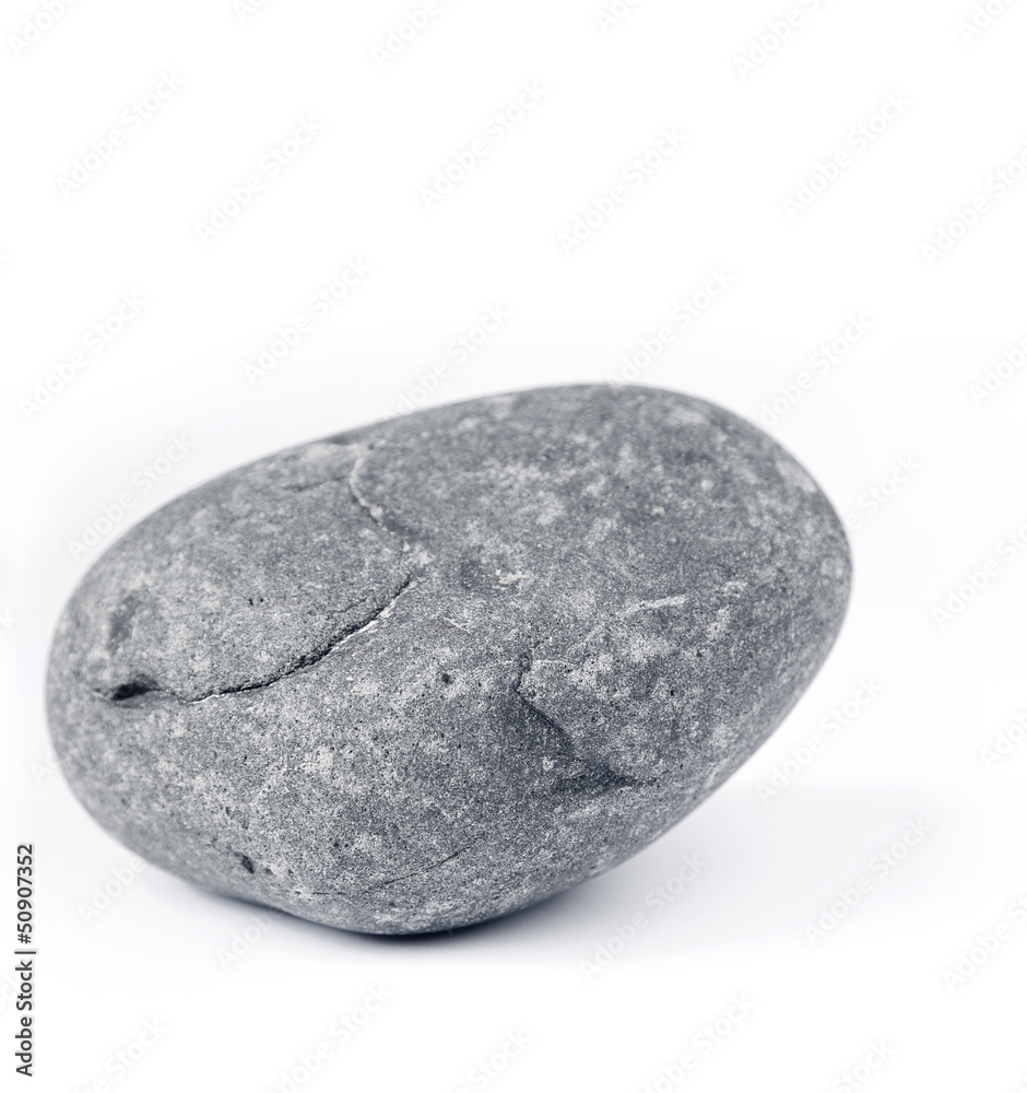 One rock on white