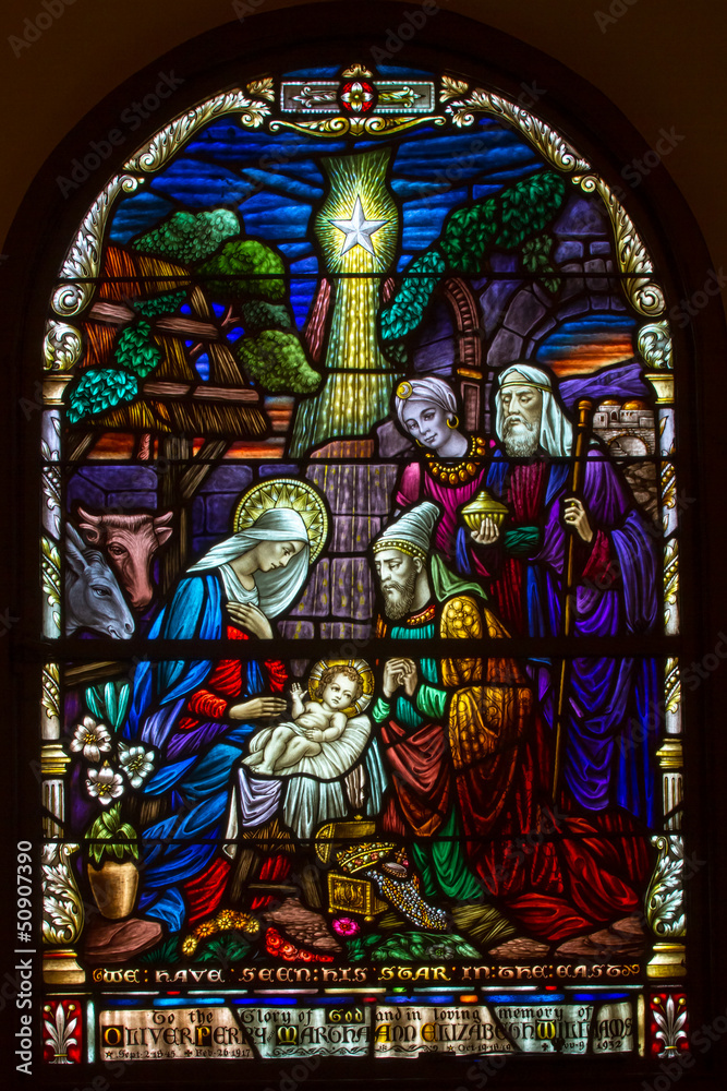 Baby Jesus and three wise men