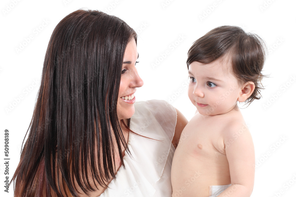 Portrait of a mother and her baby Portrait of a mother and her baby