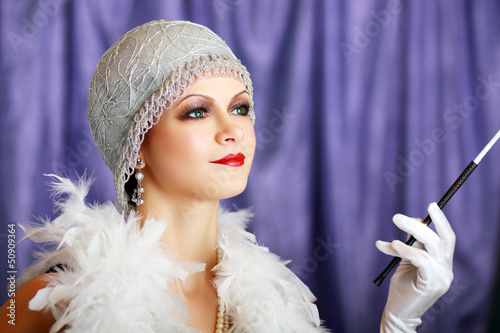 retro flapper style woman