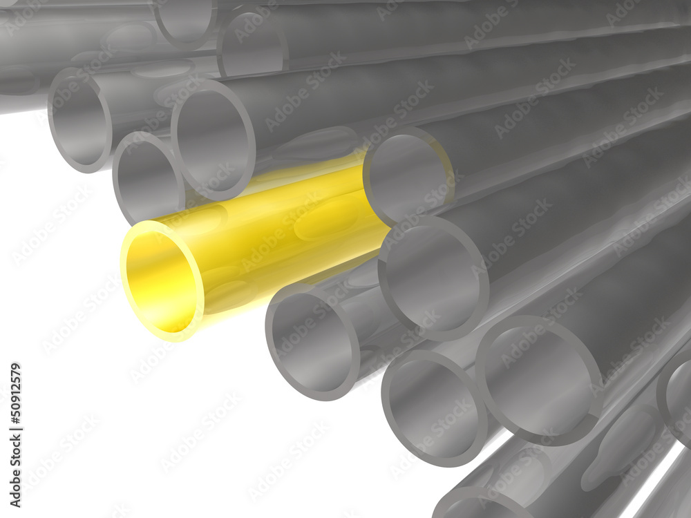 Yellow and grey pipes