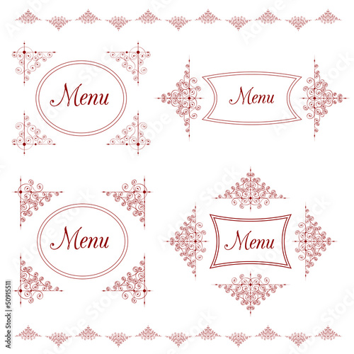 Vintage background for menu with tracery elements