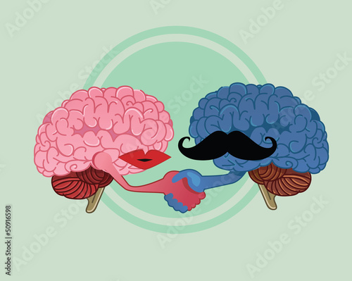 woman and men brains peace