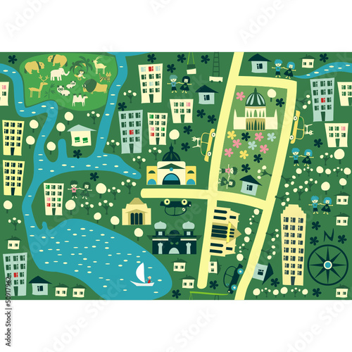 seamless cartoon map of australia