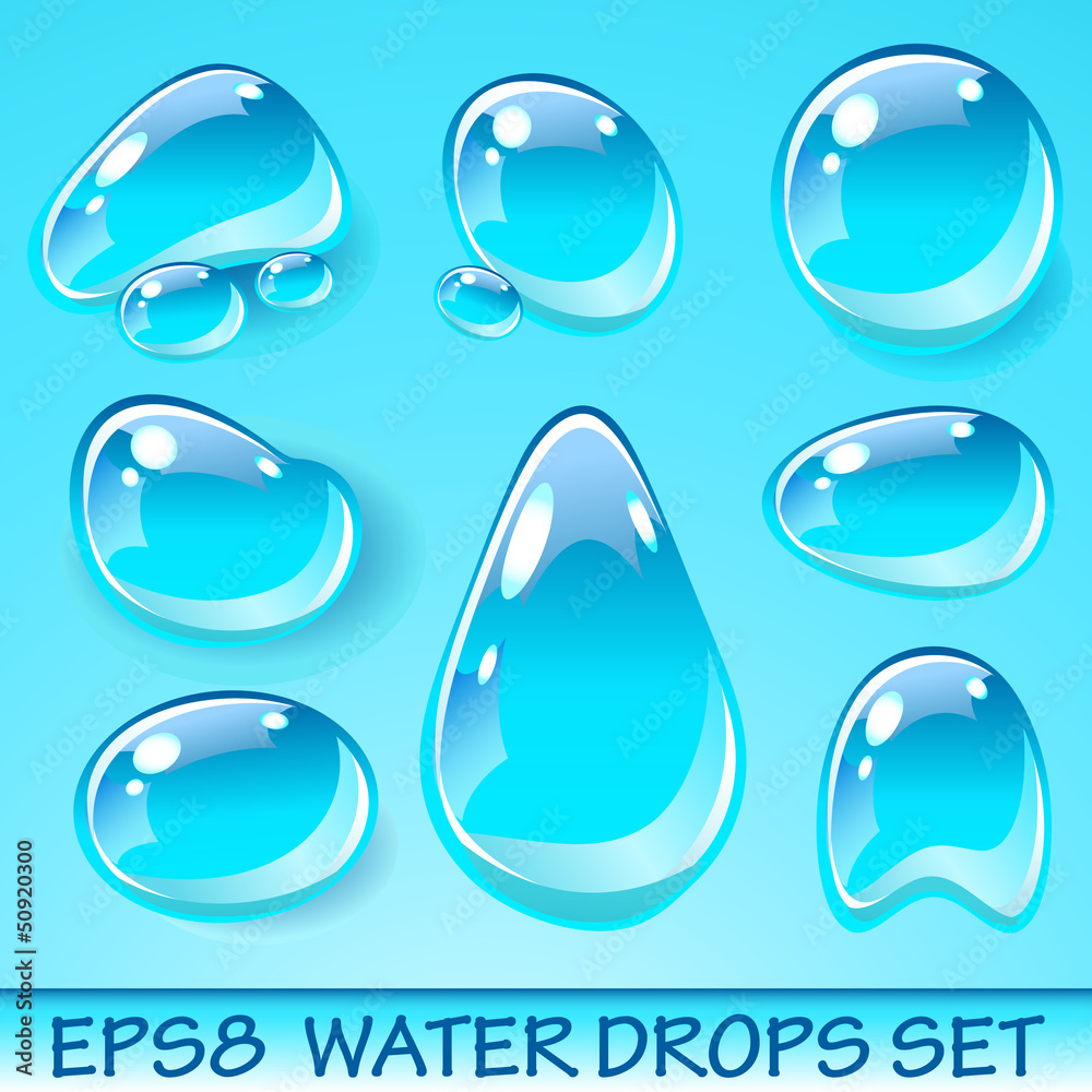 Vector Water Drops Icon Set Vector Water Drops Icon Set
