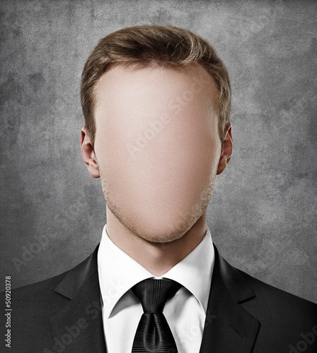 Faceless person portrait photo