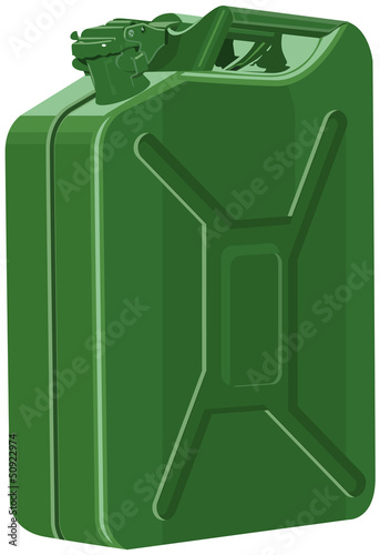 Metal canister of gasoline. Illustration in vector format