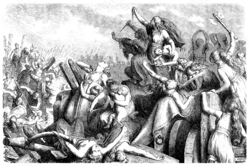 Canvas-taulu Germania : Women fighting against Roman Invaders