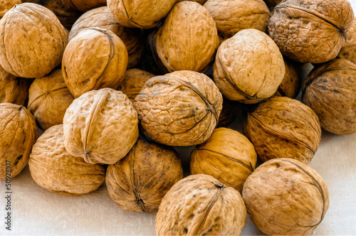 Close up of a heap of dry tasty walnuts