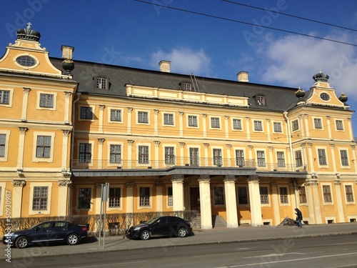 The facade of an old building in St. Petersburg 