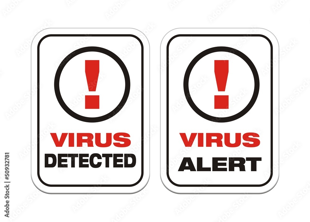 virus alert, virus detected - alert signs virus alert, virus detected - alert signs