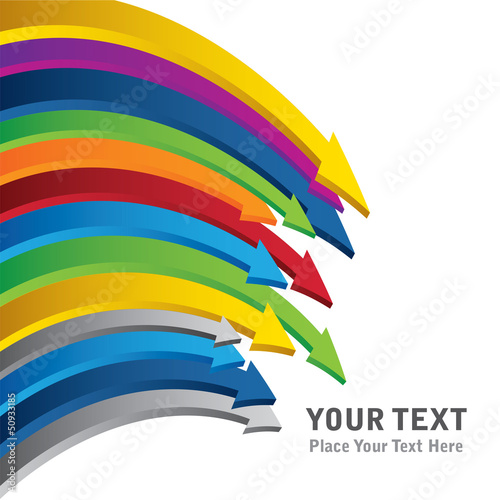 3d bent chart arrows border isolated on white