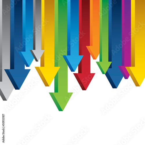 3D Chart arrows border isolated on white background