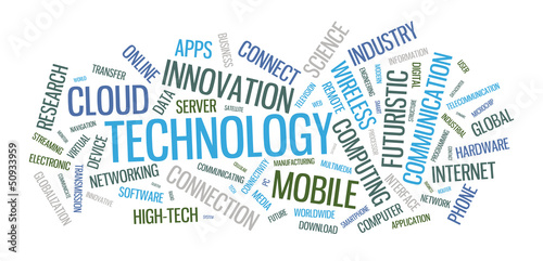Technology word cloud illustration