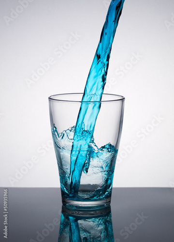 Water pouring into a glass