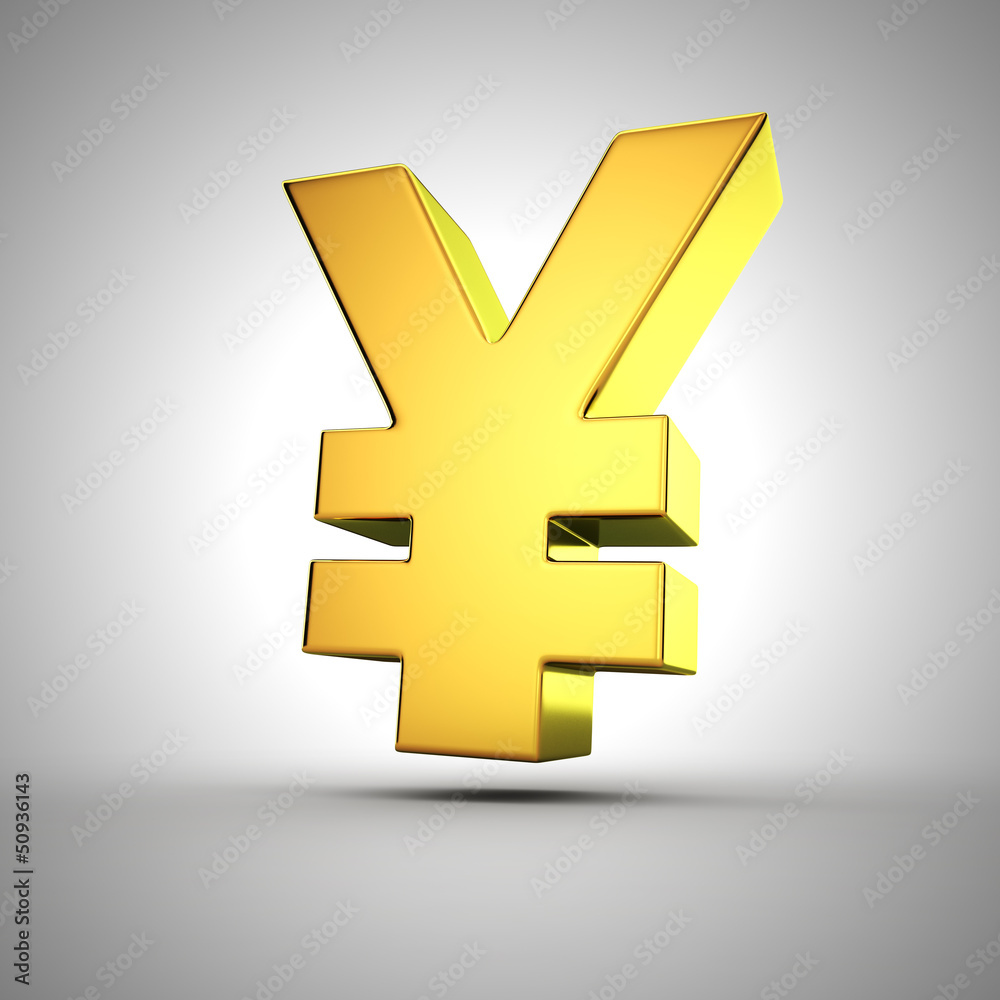 Obraz premium Golden yen sign