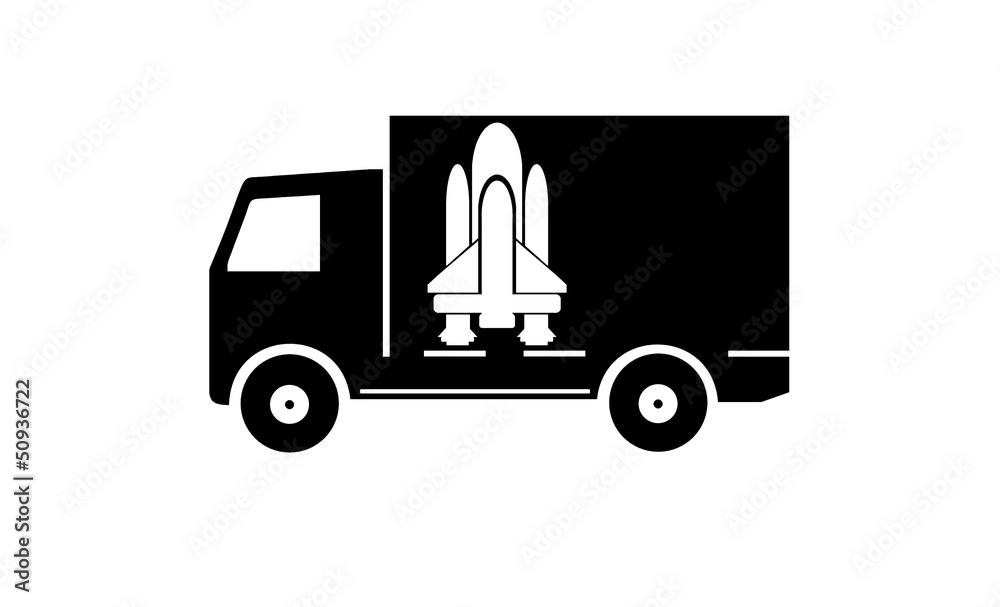 Navette spatiale dans un camion