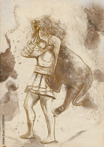 Photography Greek myth and legends (Full sized hand drawing) - Hercules