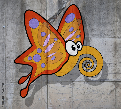 Butterfly illustration on wall