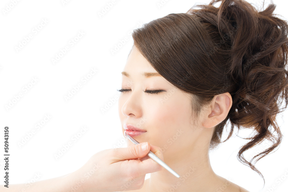 Beautiful asian woman on white background Beautiful asian woman on white background