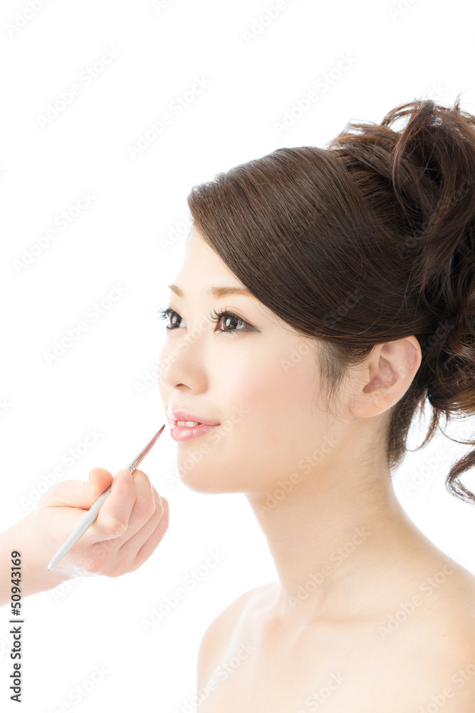 Beautiful asian woman on white background Beautiful asian woman on white background