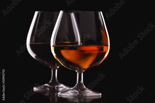 Two glass with brandy