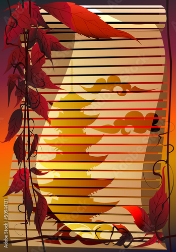The bamboo jalousie with painted pagoda