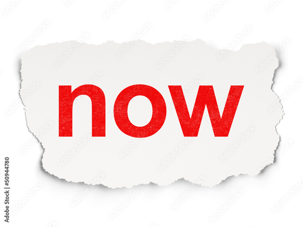 Time concept: Now on Paper background Time concept: Now on Paper background