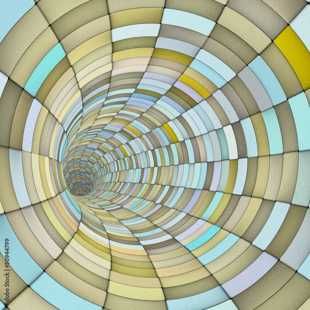 3d render tile tunnel pipes in multiple blue yellow 3d render tile tunnel pipes in multiple blue yellow