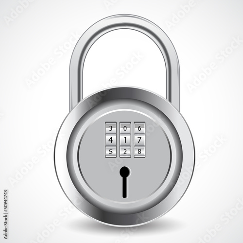 vector illustration of combination padlock