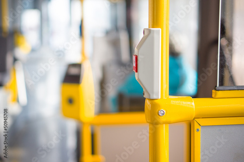Stop alert button on handle and ticket validator in modern city