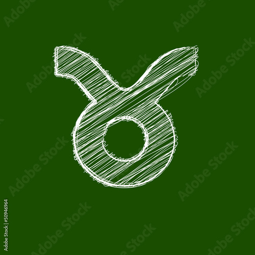 Zodiac Sternzeichen Stier 21.04 - 21.05 Scribble Tafel