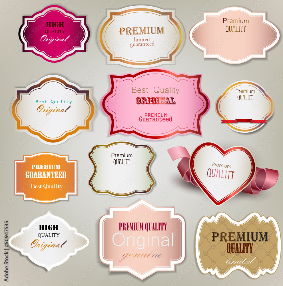 Set of Superior Quality and Satisfaction Guarantee Badges, Label Set of Superior Quality and Satisfaction Guarantee Badges, Label