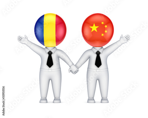 Romanian-chinese parthnership concept. photo