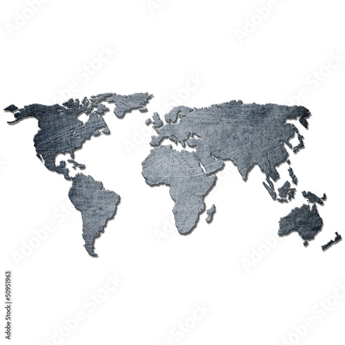 metal background world map