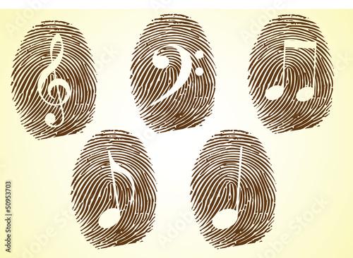 A Thumbprint showing Musicale notes and symbols-musical lover