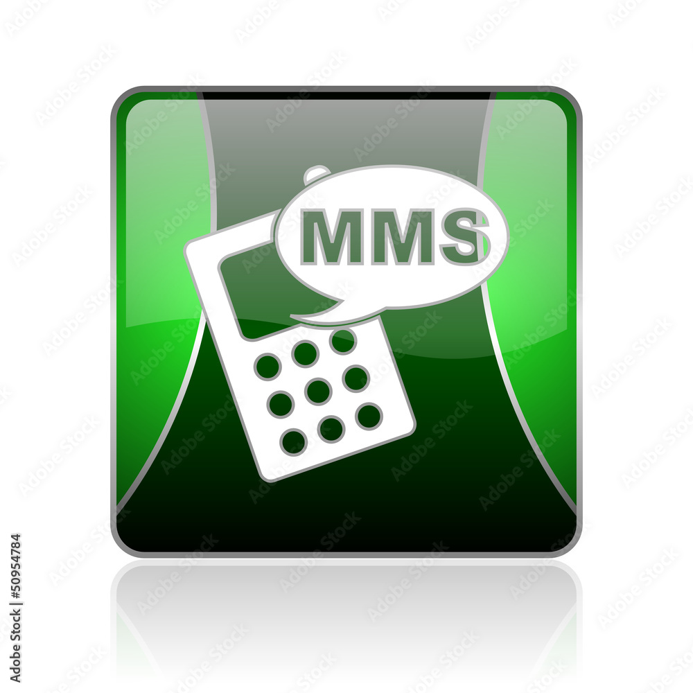 mms black and green square web glossy icon mms black and green square web glossy icon