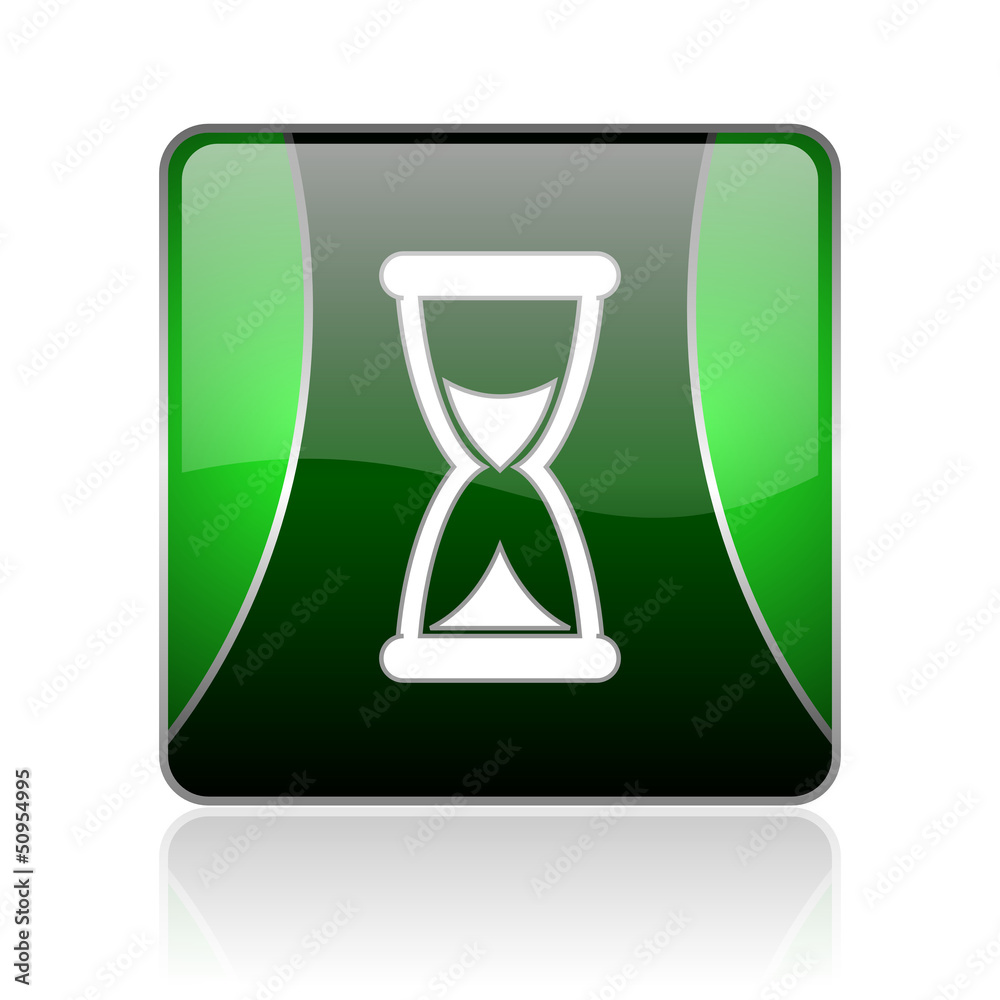 time black and green square web glossy icon time black and green square web glossy icon