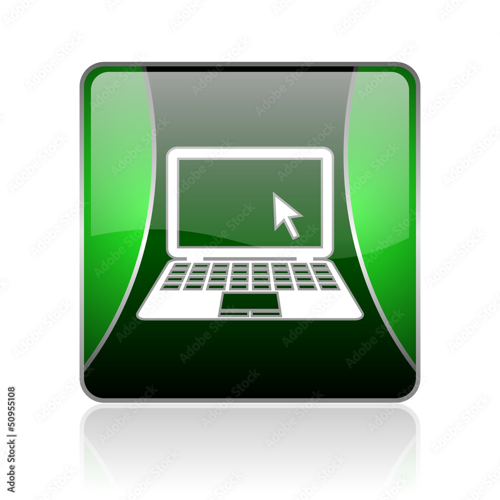 notebook black and green square web glossy icon notebook black and green square web glossy icon