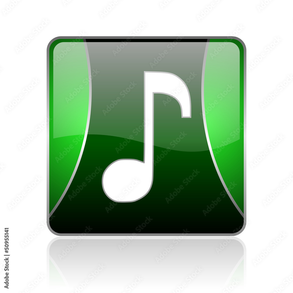 music black and green square web glossy icon music black and green square web glossy icon