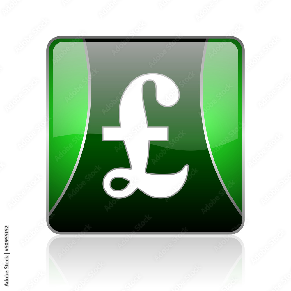 pound black and green square web glossy icon pound black and green square web glossy icon