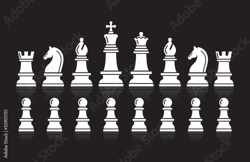 Chess icons. Vector Illustration.